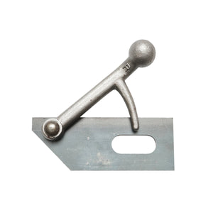 Cerniera destra con staffa e gancio di bloccaggio per serrande di rimorchi per auto