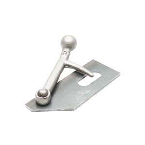 Cerniera destra con staffa e gancio di bloccaggio per serrande di rimorchi per auto