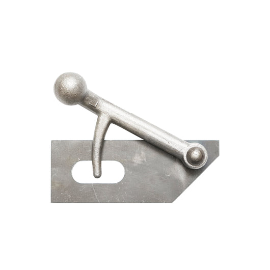 Cerniera sinistra con staffa e gancio di bloccaggio per serrande di rimorchi per auto