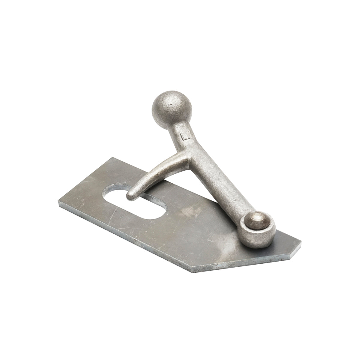 Cerniera sinistra con staffa e gancio di bloccaggio per serrande di rimorchi per auto