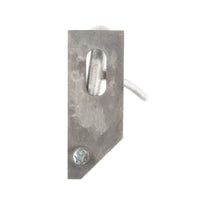 Cerniera sinistra con staffa e gancio di bloccaggio per serrande di rimorchi per auto