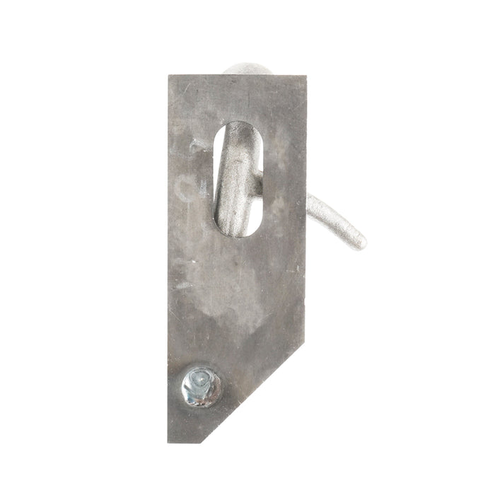 Cerniera sinistra con staffa e gancio di bloccaggio per serrande di rimorchi per auto