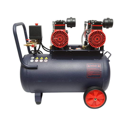 Compressore d'aria silenzioso oil-free da 50 l, 2 motori a 4 cilindri da 1,5 kW/2 CV, pressione massima 8 bar, volume d'aria aspirata 170 l/min