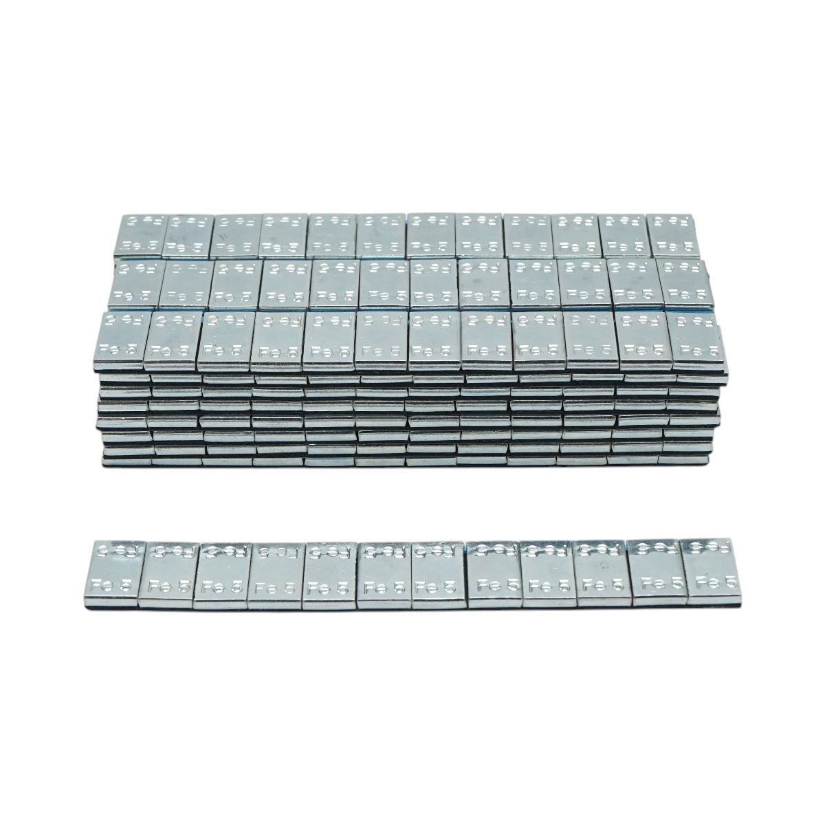 Contrappesi autoadesivi grigio chiaro per equilibratura ruote Fe 60g (5gx12 pz) 100 strisce/scatola