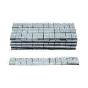 Contrappesi autoadesivi grigio chiaro per equilibratura ruote Fe 60g (5gx12 pz) 100 strisce/scatola