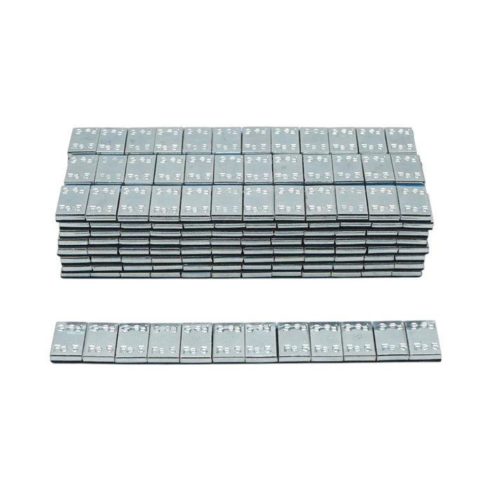 Contrappesi autoadesivi grigio chiaro per equilibratura ruote Fe 60g (5gx12 pz) 100 strisce/scatola