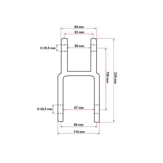 Forcella di traino in ghisa UTB U-650 a forma di H
