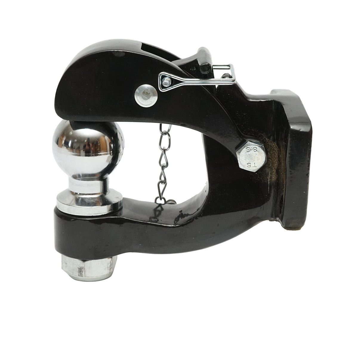 Gancio di traino con bullone, sfera e fermo di sicurezza, peso massimo 3000Kg