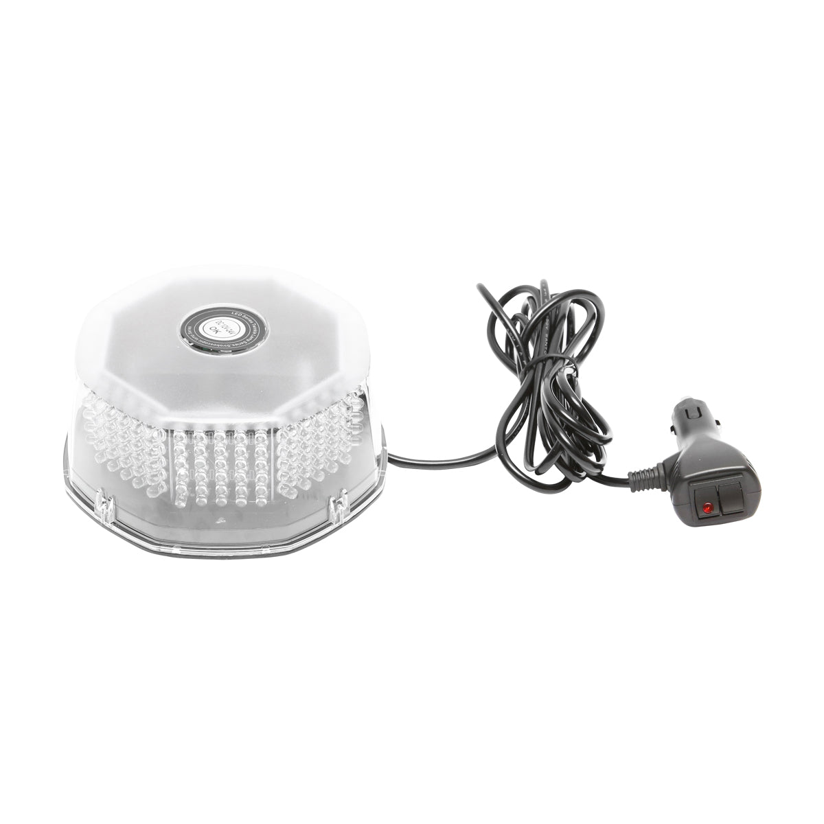 Girofaro LED rotondo con 240 LED – luce gialla, base magnetica, interruttore ON/OFF – 12V/24V Breckner Germany