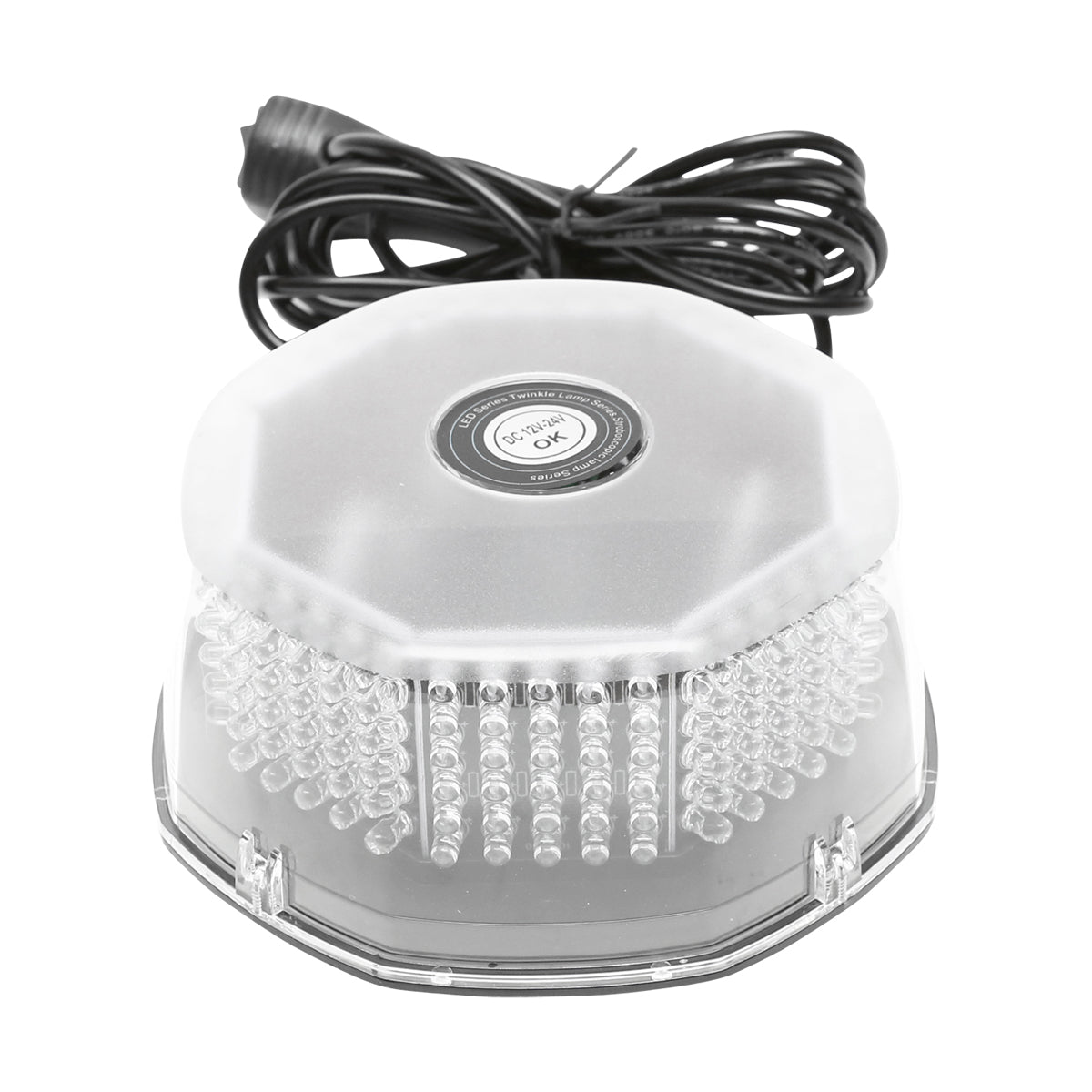 Girofaro LED rotondo con 240 LED – luce gialla, base magnetica, interruttore ON/OFF – 12V/24V Breckner Germany