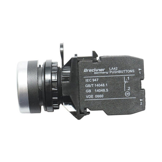 Interruttore a pulsante con ritorno 1NO+1NC rosso, 10A/600V AC, 1A/250V DC LA42 Breckner Germany