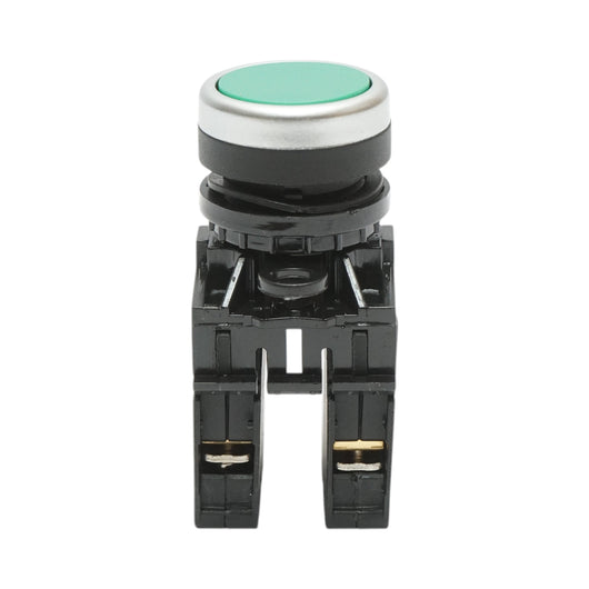 Interruttore a pulsante con ritorno 1NO+1NC verde, 10A/600V AC, 1A/250V DC LA42 Breckner Germany