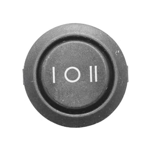 Interruttore universale rotondo 3 pin fi 20mm con punto morto ON-OFF-ON I-O-II 6A 250VAC/10A 125VAC
