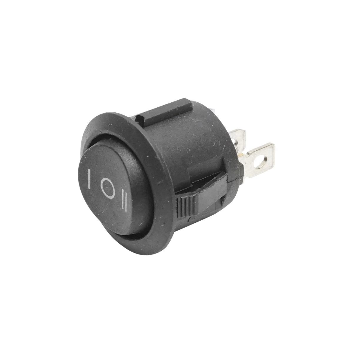 Interruttore universale rotondo 3 pin fi 20mm con punto morto ON-OFF-ON I-O-II 6A 250VAC/10A 125VAC