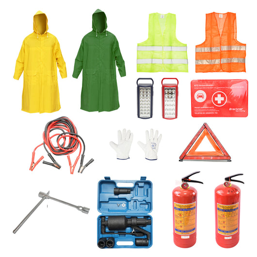 Kit di sicurezza per auto omologato da 15 pezzi, pacchetto legislativo per camion e furgoni