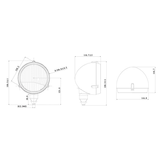 Lampada da lavoro universale, faretto per trattori e macchine agricole 12V Breckner Germany