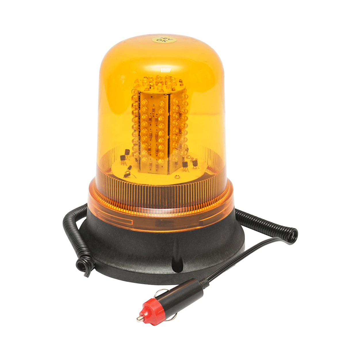 Lampeggiante LED con base magnetica e alimentazione da presa accendisigari 12V