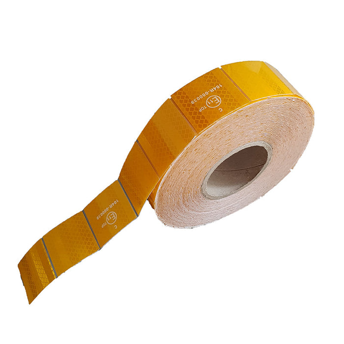 Nastro riflettente giallo interrotto 37m per teloni