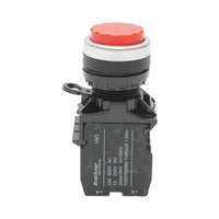 Pulsante convesso con ritorno 1NO+1NC rosso, 10A/600V AC, 1A/250V DC LA42 Breckner Germany