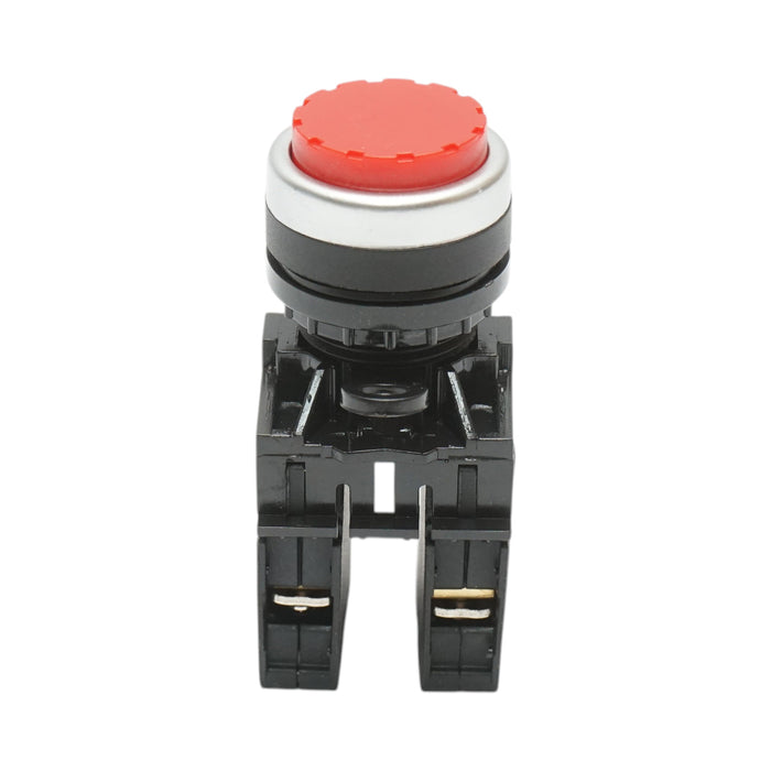 Pulsante convesso con ritorno 1NO+1NC rosso, 10A/600V AC, 1A/250V DC LA42 Breckner Germany