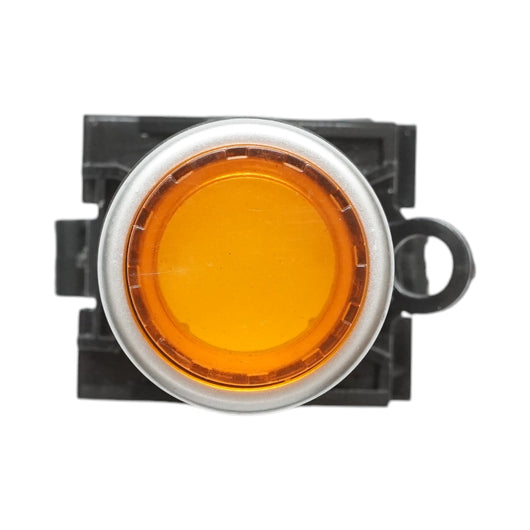 Pulsante di comando convesso illuminato 220V AC LED giallo con ritorno 1NO+1NC, 10A/600V AC, 1A/250V DC LA42 Breckner Germany