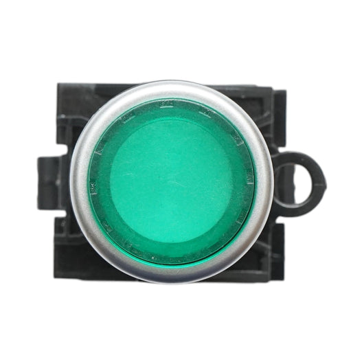 Pulsante di comando convesso illuminato 220V AC LED verde con ritorno 1NO+1NC, 10A/600V AC, 1A/250V DC LA42 Breckner Germany