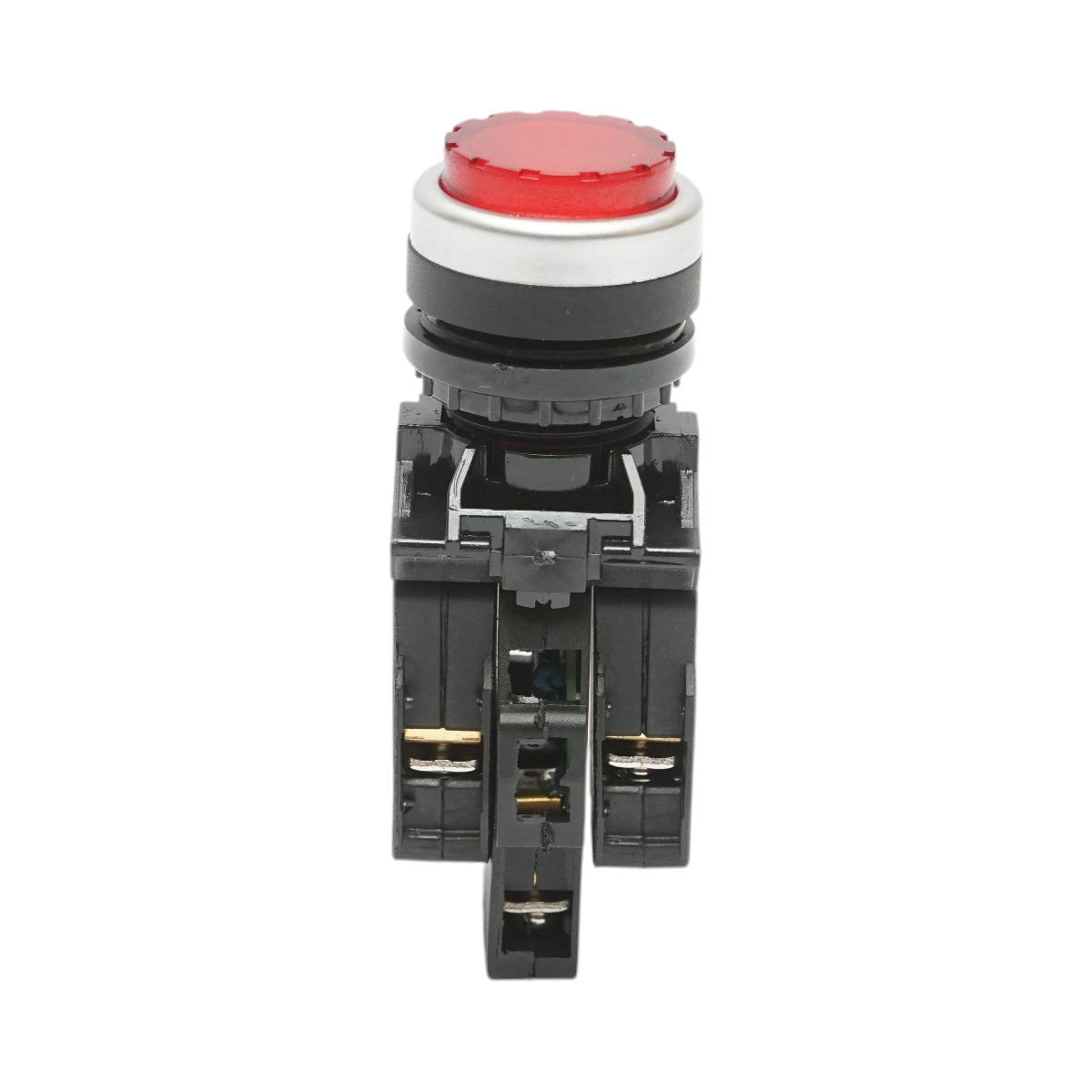 Pulsante di comando convesso illuminato 24V AC/DC LED rosso con ritorno 1NO+1NC, 10A/600V AC, 1A/250V DC LA42 Breckner Germany