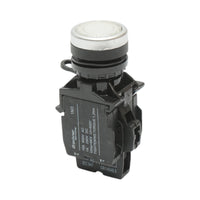 Pulsante di comando illuminato 24V AC/DC LED bianco con ritorno 1NO+1NC, 10A/600V AC, 1A/250V DC LA42 Breckner Germany