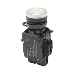 Pulsante di comando illuminato 24V AC/DC LED bianco con ritorno 1NO+1NC, 10A/600V AC, 1A/250V DC LA42 Breckner Germany