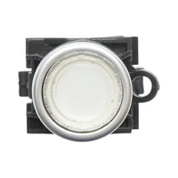 Pulsante di comando illuminato 24V AC/DC LED bianco con ritorno 1NO+1NC, 10A/600V AC, 1A/250V DC LA42 Breckner Germany