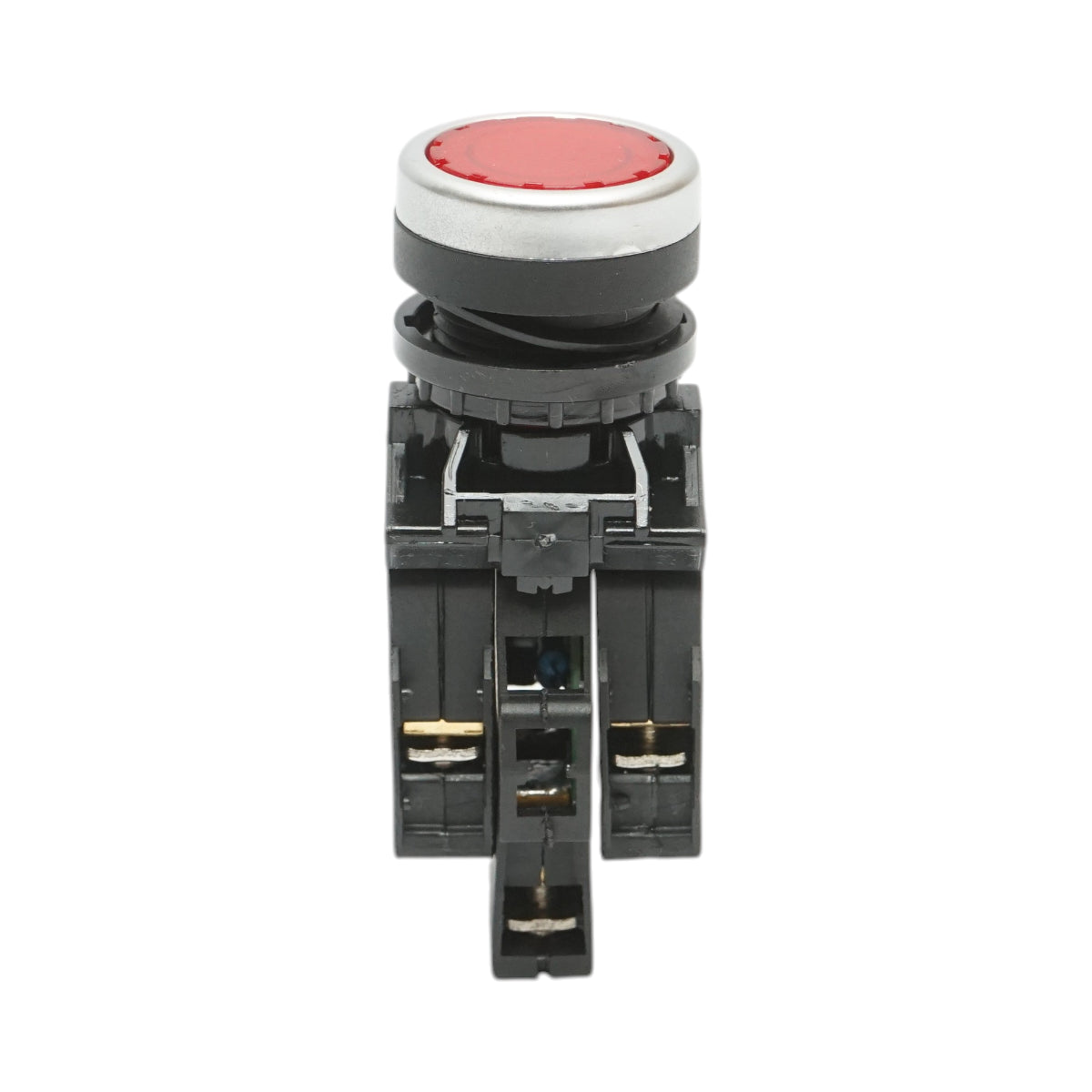 Pulsante di comando illuminato 24V AC/DC LED rosso con ritorno 1NO+1NC, 10A/600V AC, 1A/250V DC LA42 Breckner Germany