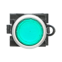 Pulsante luminoso 24V AC/DC LED verde con ritorno 1NO+1NC, 10A/600V AC, 1A/250V DC LA42 Breckner Germany