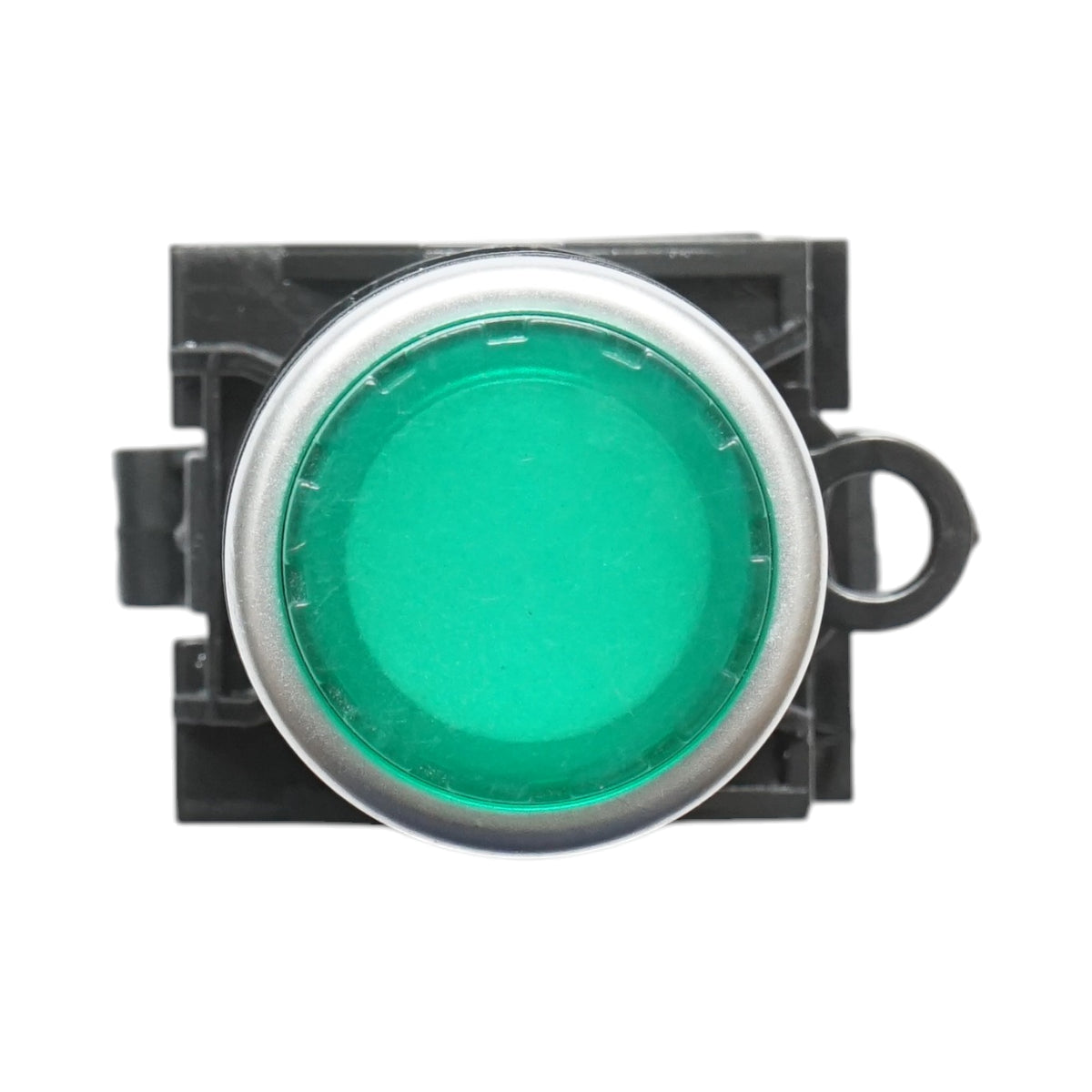 Pulsante luminoso convesso 24V AC/DC LED verde con ritorno 1NO+1NC, 10A/600V AC, 1A/250V DC LA42 Breckner Germany