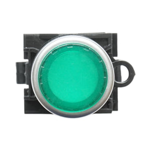 Pulsante luminoso convesso 24V AC/DC LED verde con ritorno 1NO+1NC, 10A/600V AC, 1A/250V DC LA42 Breckner Germany