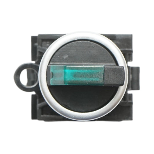 Selettore luminoso 220V AC LED verde con 2 posizioni 1NO+1NC, 10A/600V AC, 1A/250V DC LA42 Breckner Germany