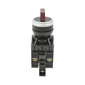 Selettore luminoso 24V AC/DC LED rosso a 3 posizioni 2NO, 10A/600V AC, 1A/250V DC LA42 Breckner Germany