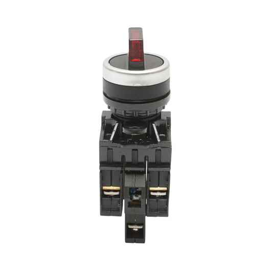 Selettore luminoso 24V AC/DC LED rosso a 3 posizioni 2NO, 10A/600V AC, 1A/250V DC LA42 Breckner Germany