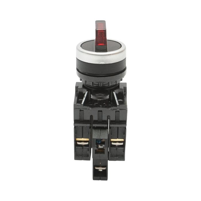 Selettore luminoso 24V AC/DC LED rosso a 3 posizioni 2NO, 10A/600V AC, 1A/250V DC LA42 Breckner Germany