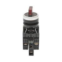 Selettore luminoso 24V AC/DC LED rosso con 2 posizioni 1NO+1NC, 10A/600V AC, 1A/250V DC LA42 Breckner Germany