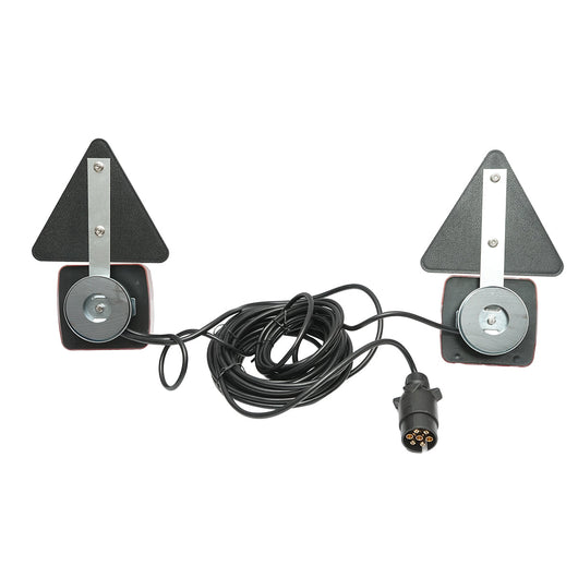 Set di luci magnetiche a LED per rimorchi con triangoli riflettenti, spina a 7 pin, cavo da 2,5 m, cavo spina = 7,5 m