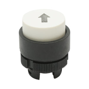 Testa del pulsante di controllo convessa bianca con freccia verso l'alto Ø 22mm LAY5 Breckner Germany