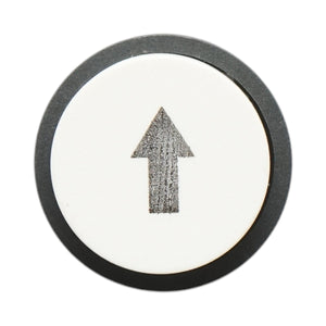 Testa del pulsante di controllo convessa bianca con freccia verso l'alto Ø 22mm LAY5 Breckner Germany