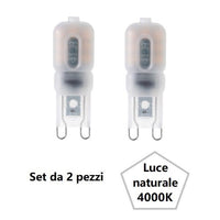 G9 SET 2 LAMPADINE A LED 2,2W LUCE NATURALE 4000K 190 LUMEN FAN EUROPE