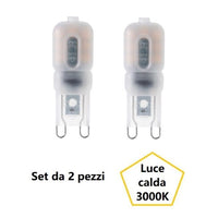 G9 SET 2 LAMPADINE A LED 2,2W LUCE CALDA 3000K 190 LUMEN FAN EUROPE