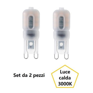 G9 SET 2 LAMPADINE A LED 2,2W LUCE CALDA 3000K 190 LUMEN FAN EUROPE