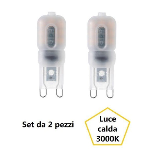 G9 SET 2 LAMPADINE A LED 2,2W LUCE CALDA 3000K 190 LUMEN FAN EUROPE