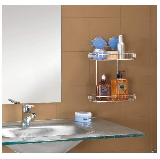 MENSOLA RETTANGOLARE 2 PIANI ATLANTIS METALTEX