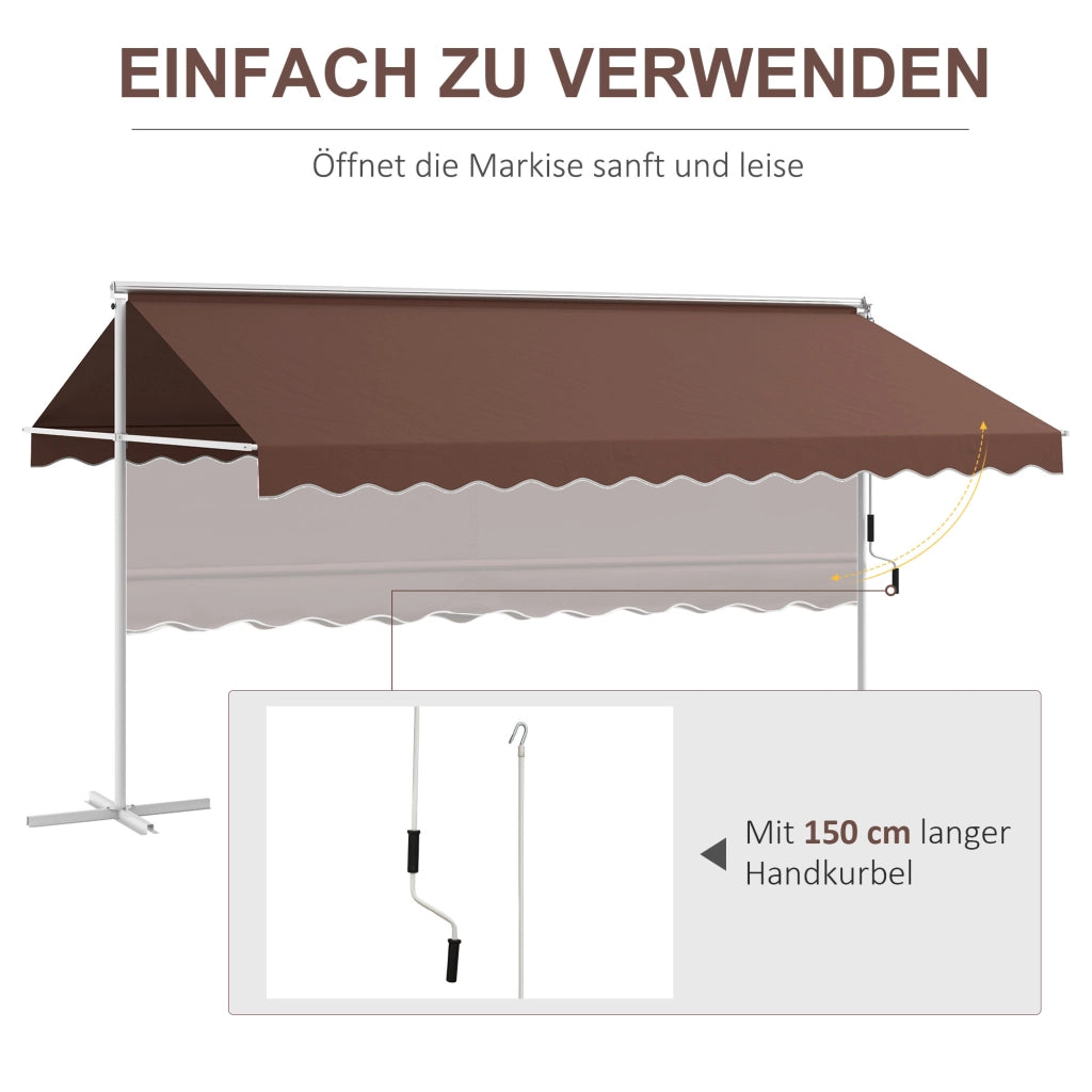 Tenda da sole ¨C zephmum ¨C 4.5x3.4m, regolabile, marrone