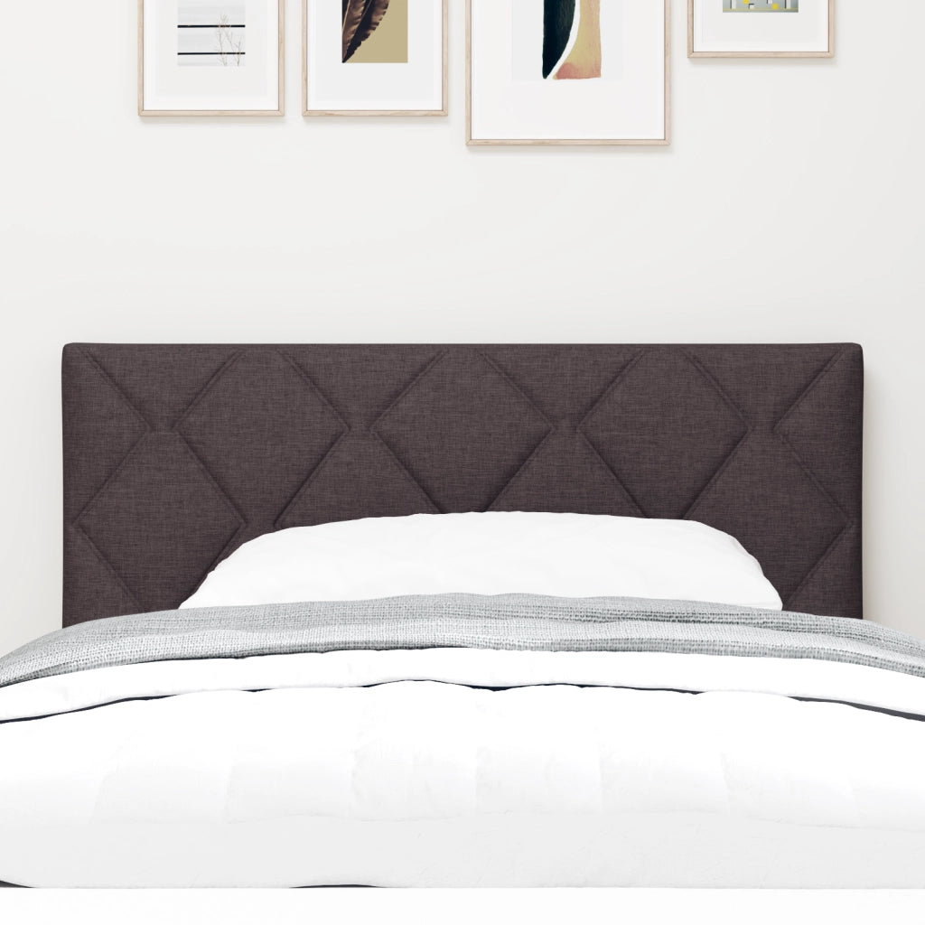 Testiera  Design a Blocchi di Diamante Marrone Scuro 90 cm in Tessuto