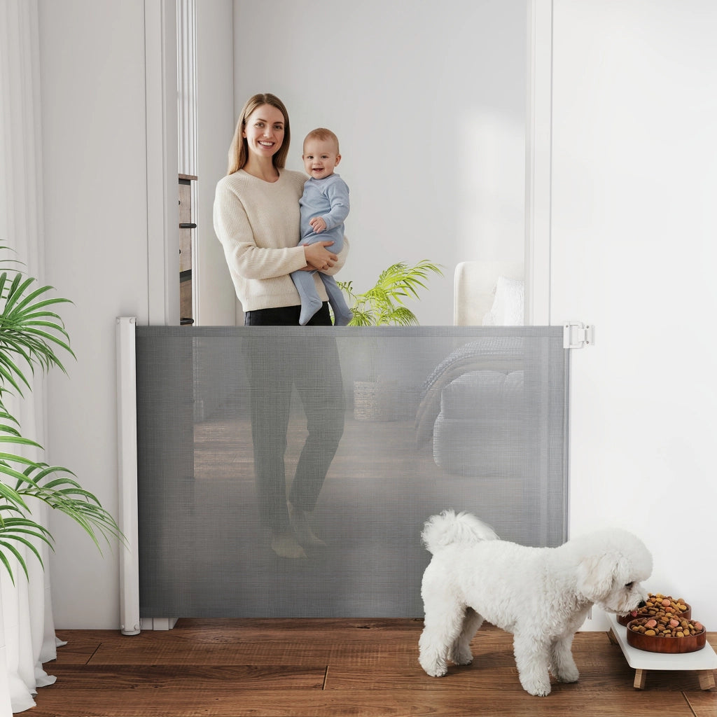 Barrera per Cani Estendibile ¨C Zephmum ¨C Grigio 115x5.5x82.5 cm
